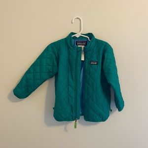 Teal Green Patagonia Nano Coat for Toddlers